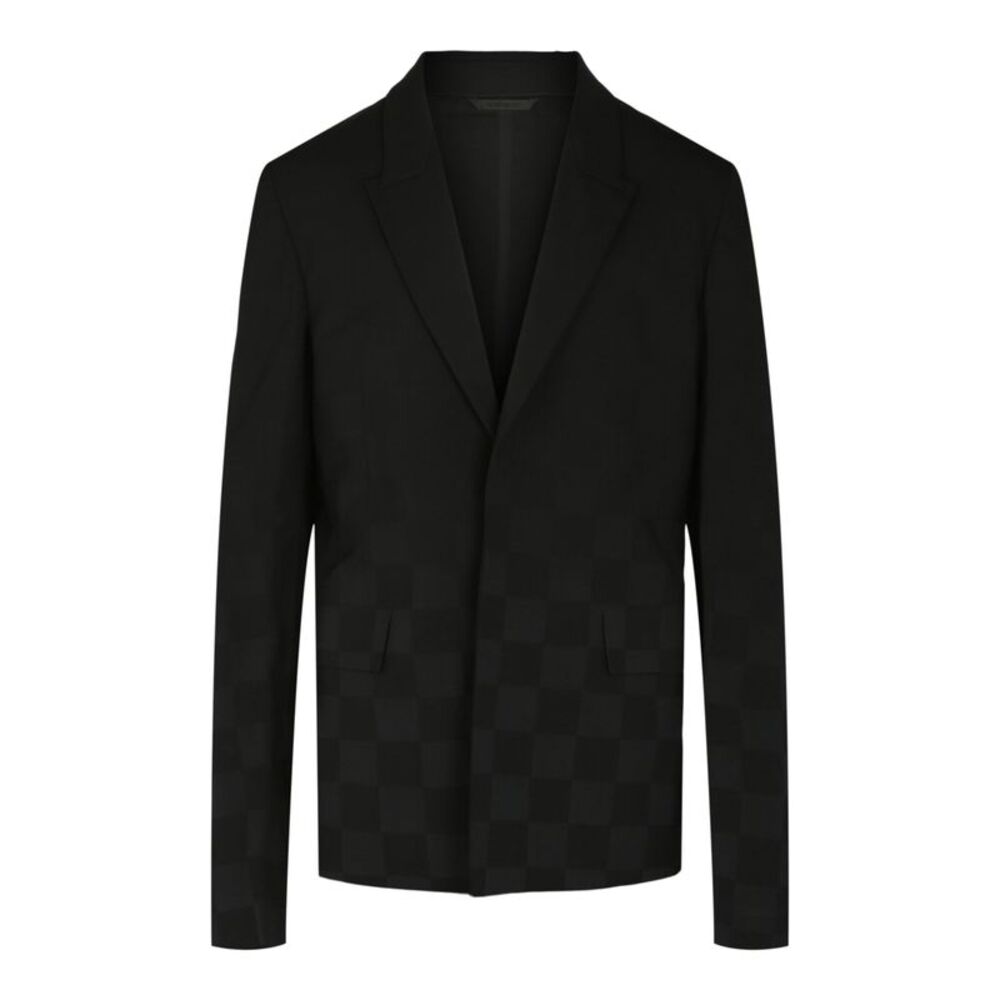 Givenchy Slim Fit Micro Windowpane Check Blazer Black Mens